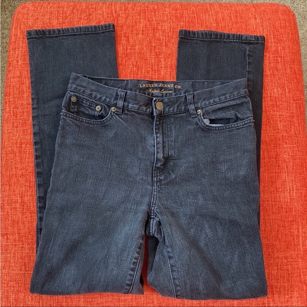 RALPH LAUREN Black Faded Classic Straight Cut Jeans